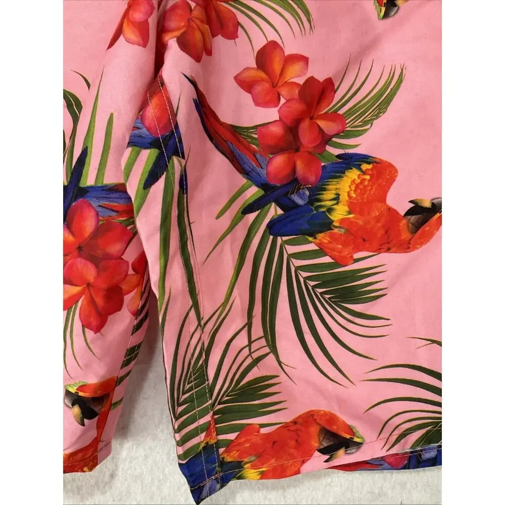 Neff Unlined Board Short Swim Trunks Mens XL Floral Parrot Tropical Vacation